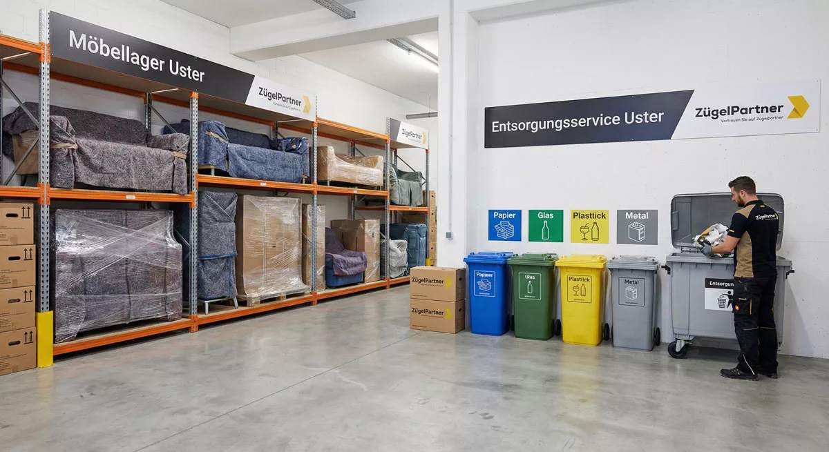 Sauberes Möbellager und Entsorgungsservice der Umzugsfirma Uster Sauberes Möbellager und Entsorgungsservice der Umzugsfirma Uster